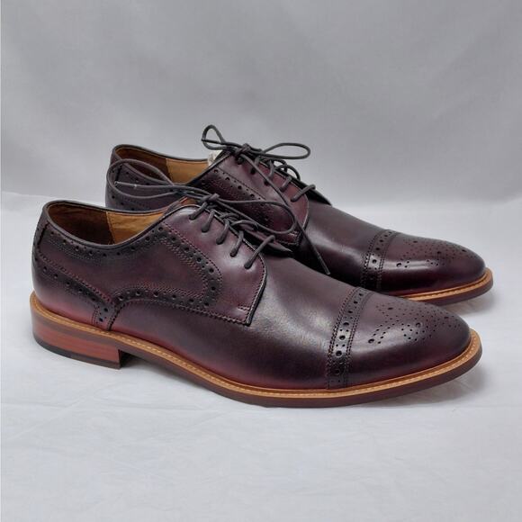 Mivano Mens Dress Shoes Size 11.5D Burgundy Oxford Leather Classic Wedding Party main image 9